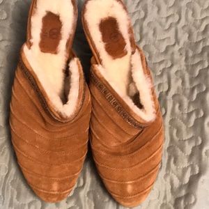 Colehaan fur lined slip on wedges